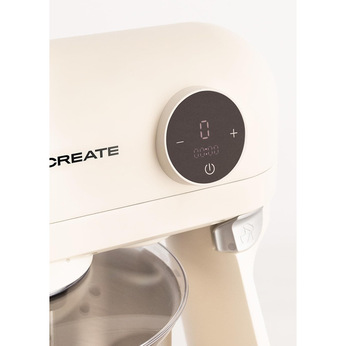 Планетарний міксер CREATE/DOWNMIX RETRO для кухні, колір Крем: 6 швидкостей, автоматичні програми для збивання, змішування та емульгування