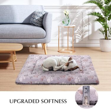 BVAGSS Orthopedic Dog Bed, Washable Dog Cushion Fluffy Dog Mat, Reversible Soft and Warm Dog Bed for Small, Medium, Large Dogs XH079 (106x71x4cm, Grey Paw)