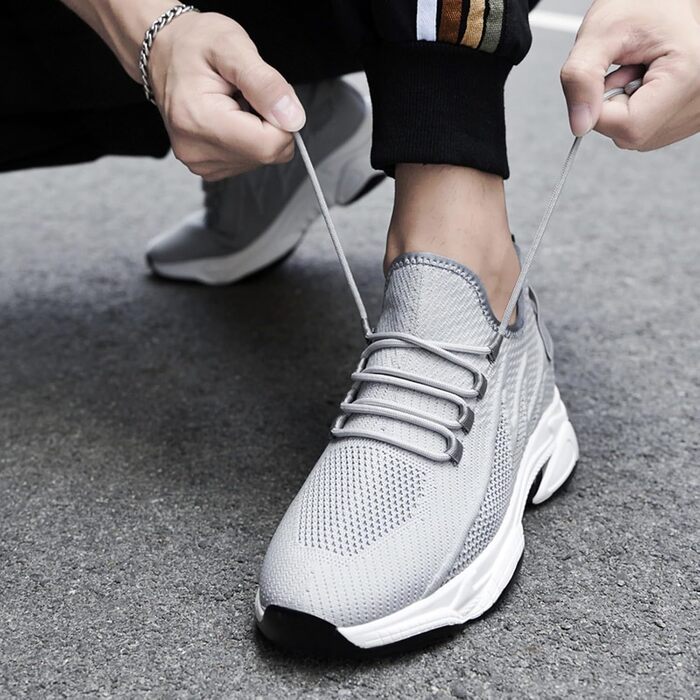 Чоловічі кросівки Elevate Shoes з підняттям 10 см, сітка, білі, 43 EU