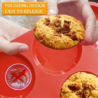 Premium Silicone Yorkshire Pudding Tray, Non-Stick Muffin Top Baking Mold, Muffin Tops and More, Food Grade and BPA-Free (1 Silicone Muffin Top Pan)