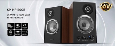 Акустична система GENIUS SP-HF1200B, 2.0, 36 Вт, дерев'яний корпус