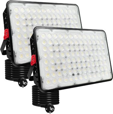 LED Floodlights Outdoor 400W, 2 Pack 40000LM LED Outdoor Floodlights 6500K Cool White LED Spotlights IP66 Waterproof Construction Lights LED Floodlight for Garden, Garage, Sports Field, Yard, Driveway