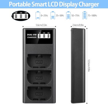 Запасний акумулятор ENEGON LP-E6 (2 шт.) та смарт-зарядний пристрій Dual USB LED для Canon EOS 5D Mark II/III/IV, 5DS, 5DS R, 6D, 7D, 7D Mark II, 60D, 70D, 80D та інші моделі Canon