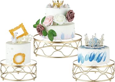 NUPTIO Тортниця кругла: металева підставка для тортів та тістечок 30 см з акриловою платформою для весілля, дня народження, дитячого свята, декорування