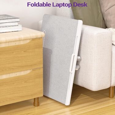 Столик для ноутбука NEARPOW на ліжко, XXL, регульований, з ящиком, сірий
