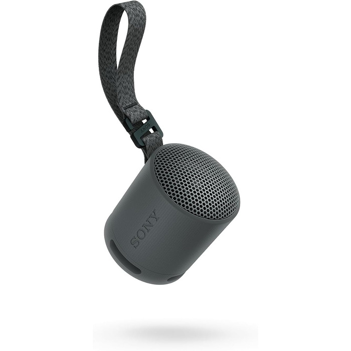 Портативна Bluetooth колонка Sony SRS-XB100 чорного кольору: волого- та пилозахист IP67, до 16 год роботи, ремінець для перенесення