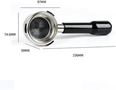 Бездонний портафільтр 58 мм з 3 вушками для кавоварок Calphalon Temp IQ, чорний