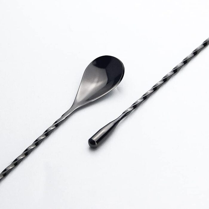 Якісний барний мішальний ложка YFWOOD з нержавіючої сталі з довгим руків'ям, для барменів, чорний