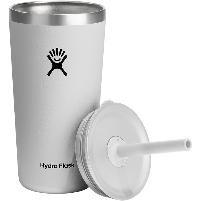 Термостакан Hydro Flask Travel Tumbler 1180 мл (40 Oz) з кришкою та трубою, нержавіюча сталь, вакуумна ізоляція, білий