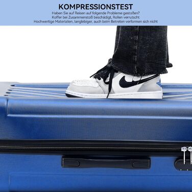 Чохол-валіза Beibye з кодовим замком, 4 колеса (чорний, смарагдово-синій), набір валіз