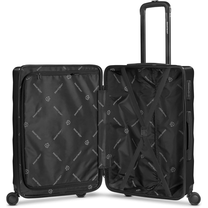 Набір валіз Smartbox Hartschalen 3-в-1 для жінок та чоловіків | Легкі та міцні валізи з ABS-пластику | 4 колеса, кодовий замок (Чорний, M (65 см))