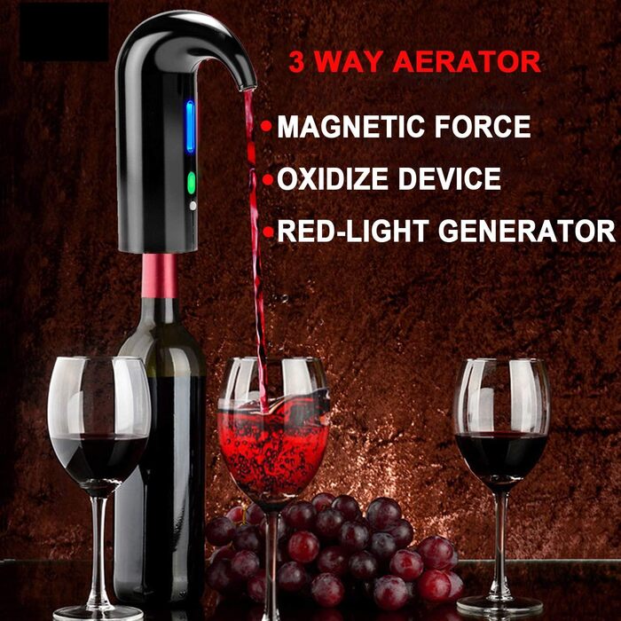 Electric Wine Aerator Dispenser, Electric Smart Decanter with Rechargeable USB Port, Electric Wine Decanter and Wine Dispenser Pourer, Wine Gift for Mother