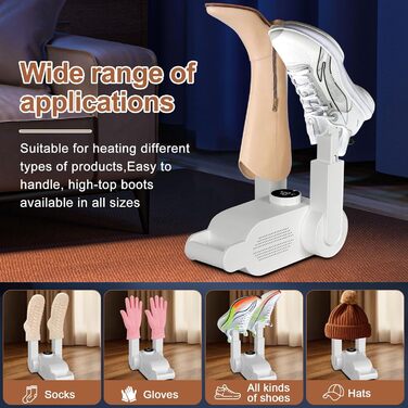 Електричний сушильник для взуття, 180W, для взуття, черевиків, рукавичок, шкарпеток, лижних черевиків, з таймером, UV-світлом та активованим вугіллям