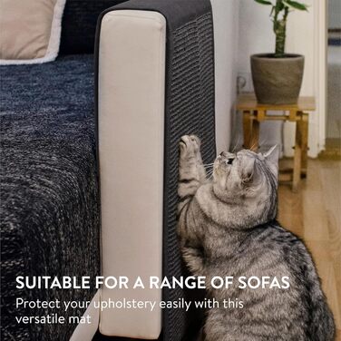 Navaris Cat Scratch Mat Scratch Protector Sofa - Sisal Scratch Rug 130 x 45 cm for Cat - Couch Cat Scratch Mat - also suitable for dogs - Black