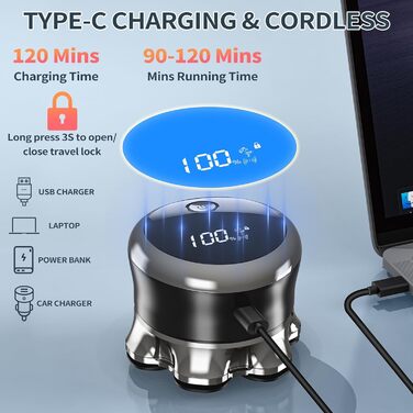 Електричний гоління голови для чоловіків Glatzen, 7D гнучкий знімний гоління, плаваюча головка, водонепроникний для мокрого та сухого використання, гоління з LED-дисплеєм