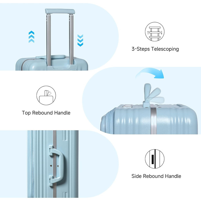 Набір валіз Sea Choice 2 в 1: Trolley 55/78 см, легкі, з TSA замком та тримачем для напоїв, зелений
