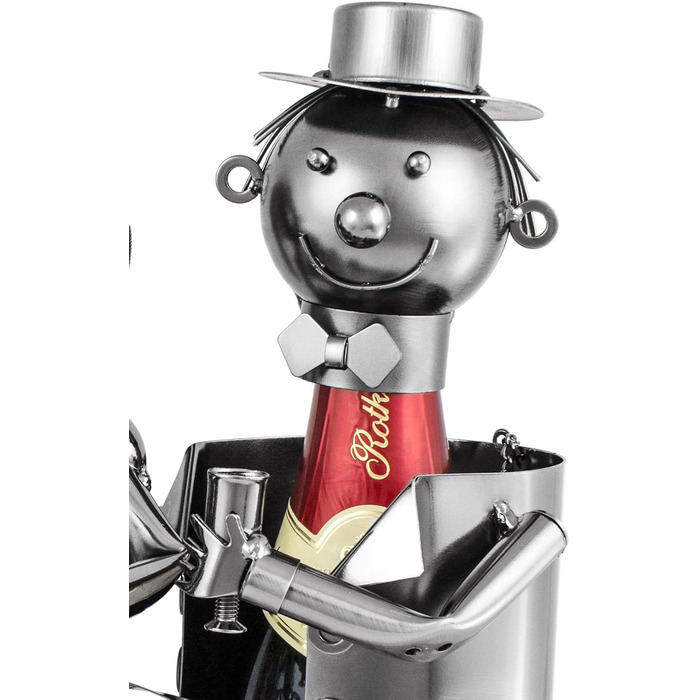 BRUBAKER Champagne or Sparkling Wine Bottle Holder - Wedding Couple Metal Sculpture with Gift Card