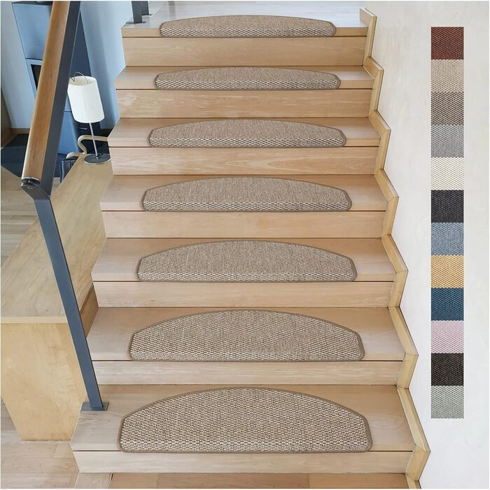 Kettelservice-Metzker® Step Mats Gothenburg Half-Round in 8 Current Colors (15 Pieces Anthracite)