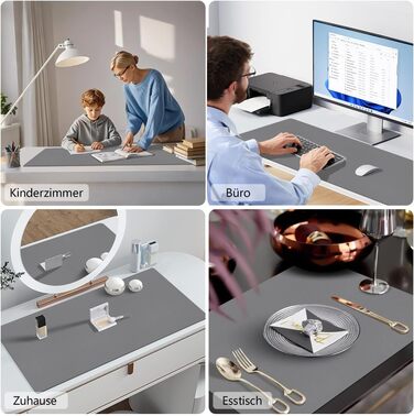 Килимок для столу Zindoo XL 100x40 см антрацит: захист від подряпин, водостійкий, для миші та письма