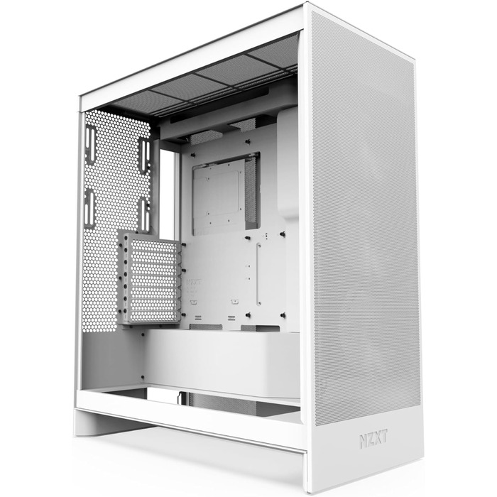 Корпус NZXT H7 Flow для ПК ATX з покращеною вентиляцією | Підтримка 3 x 120 мм вентиляторів для охолодження відеокарти | 3 x 120 мм фронтальні вентилятори | Пластина для встановлення 420 мм кулера спереду | Flow RGB 2024, білий