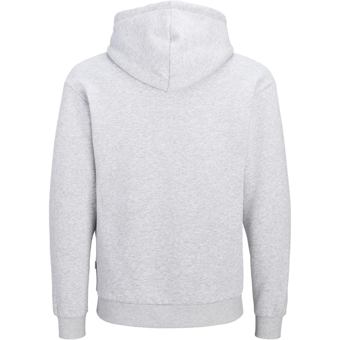 Чоловічий худі Jack & Jones однотонний з капюшоном, світло-сірий меланж, розмір L