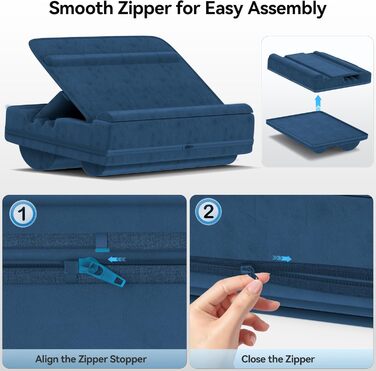 Підставка для ноутбука з регулюванням кута нахилу, подушка для ноутбука на диван, підставка для ноутбука до 16″ (Блакитний)