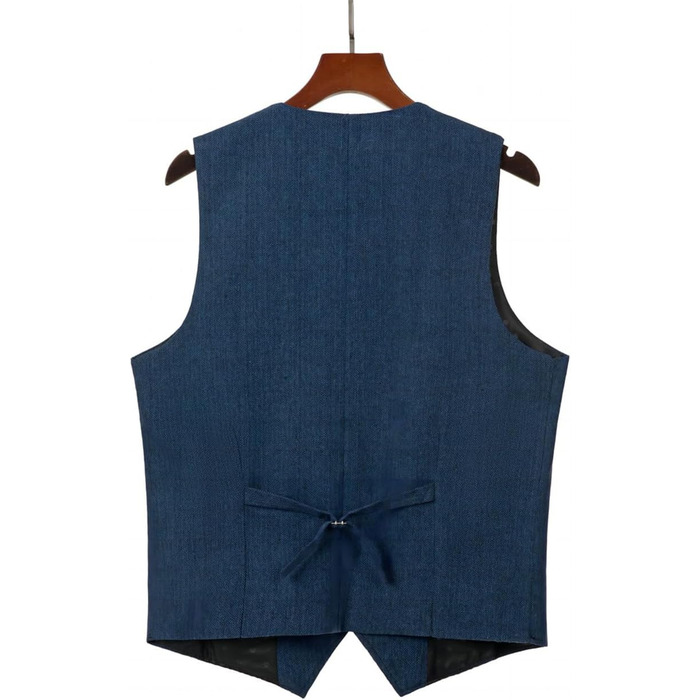 Жакет-жилет чоловічий вінтажний Wolle, класичний, формальний, приталений, для весілля, дружби, світло-блакитний, L