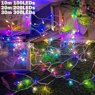 LED гірлянда 20м, 200 LED, з таймером, 8 режимів, IP44, тепле світло - для декору на Різдво, вечірку, весілля, Хелловін