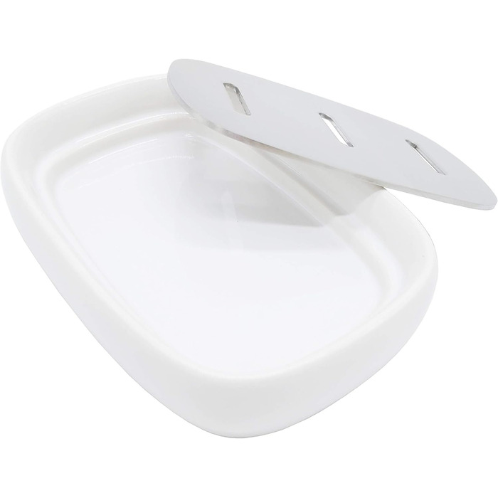 Миска для мила Lofekea з кераміки та нержавіючої сталі, двошарова мильниця для ванної та душу