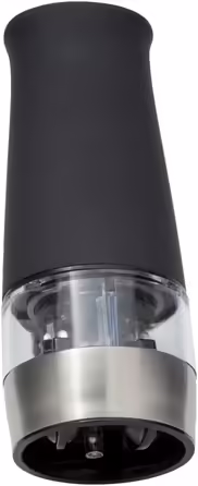 WENKO Electric Salt and Pepper Grinder, Elegant 2-in-1 Combination Grinder for Easy Grinding with a Button Press, with Ceramic Grinding Mechanism and Lighting, Battery-Powered, Dimensions: 7 x 17.5 x 6 cm, Black