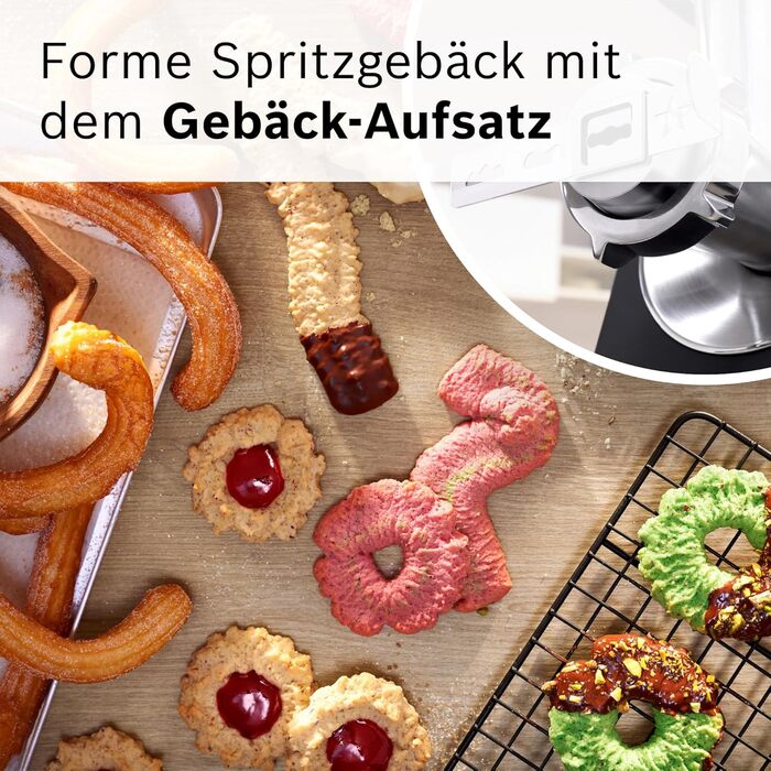 М'ясорубка Bosch MFW68660 срібляста (чорна) 2200 Вт, насадки для ковбас, 4 терки, 3 диски з нержавіючої сталі (3/4.8/8 мм)