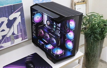 Корпус для ПК DarkFlash DY470 ATX Cube Case, 4 вентилятори ARGB, з ручкою