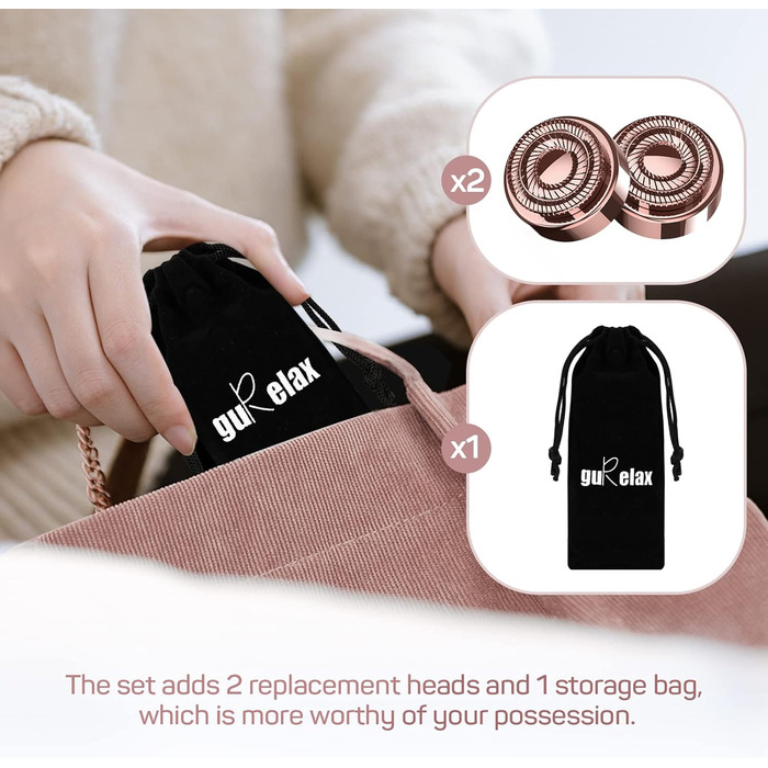 Електричний епілятор для обличчя для жінок, 2 змінні насадки, безболісний, для щік та підборіддя, білий