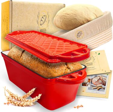 KRUSTENZAUBER Sourdough Starter Set - 1000ml Fermentation Jar with Spatula & Thermometer - Bread Baking Accessories, Sourdough Jar, Fermentation, Sourdough Starter Kit, Sourdough Culture Glass Container, Fermentation Jar