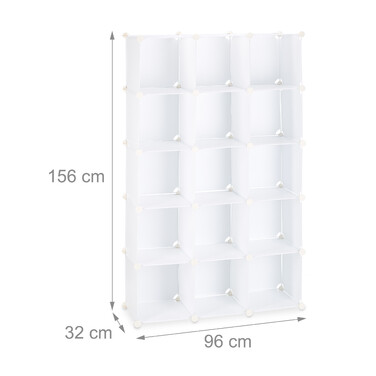 Relaxdays 15-Compartment Plastic Storage Shelf