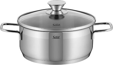 Silit Scalea 6-Piece Induction Cookware Set - Stainless Steel Pots and Pans with Glass Lids, Non-Stick Fry Pan, Dishwasher Safe