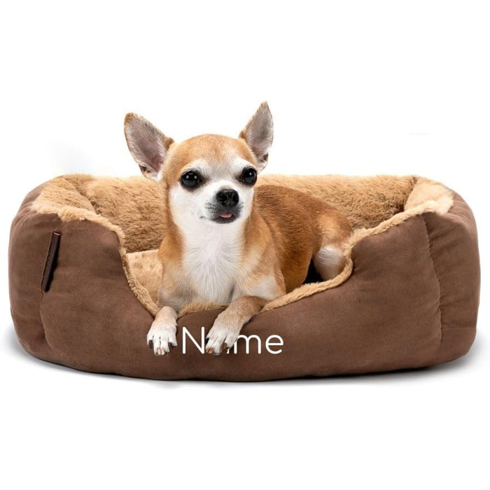 Килимок для собак Lionto з двостороннім подушкою та нековзною основою, 60x48 см, зручний лежак для собак та котів будь-якого віку, коричневий/бежевий