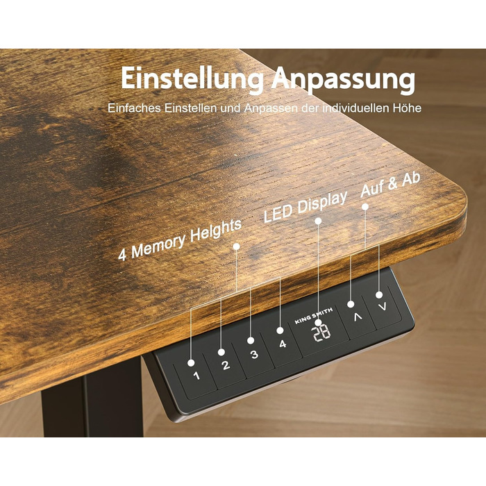Electric Standing Desk with Drawers - 120x60cm Adjustable Height Desk for Home Office & DIY Pegboard