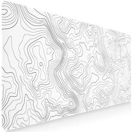 Ігровий килимок для миші та клавіатури Topographie Білий, 900x400 мм, великий килимок з подвійним швом, вологостійкий килимок для ПК