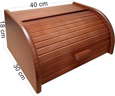 Дерев'яна коробка для хліба, розкривна/розкладна, різні моделі, темний коричневий колір, розмір Large