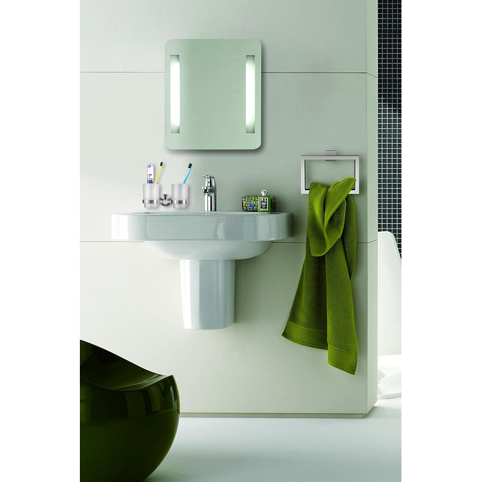 Ambrosya Toothbrush Holder with Wall Mounting - Glass Cup Holder Toothbrush Holder Toothpaste Bath (Brushed Stainless Steel)