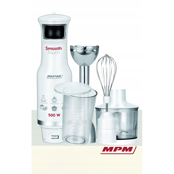 Погружний блендер MPM MBL-28 500 Вт, білий