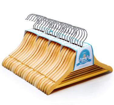 Дерев'яні вішалки для дитячого одягу Homewit - 24 шт. з перекладиною, з заглибленнями, 360° обертання, для малюків та дітей - 30 см