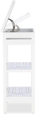 Relaxdays Bamboo Shelf, Standing Shelf with 3 Shelves, HxWxD: 76.5 x 46 x 29.5 cm, Compartment with Flap, Open, Kitchen & Bathroom, (White)