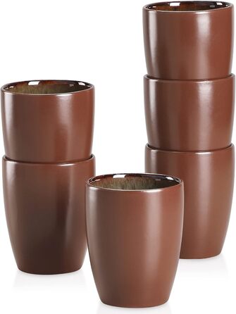 Handleless cups, vancasso BUBBLE 12-piece stoneware cup set, coffee cups 380ml