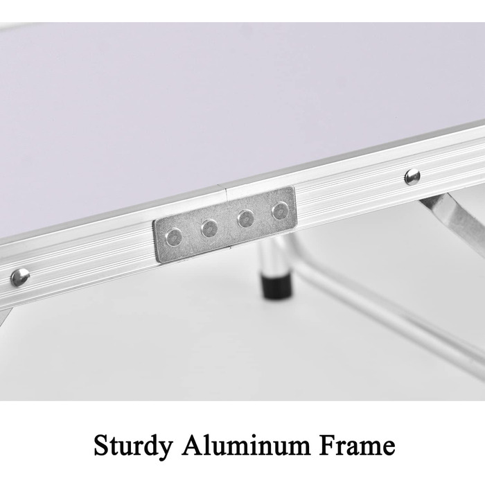 Складаний стіл 60 см: портативний, для кемпінгу, пікніка, саду, відпочинку на природі. Алюмінієвий каркас, регульована висота. Розміри: 60 x 45 x 25,9 см (Д x Ш x В). Білий