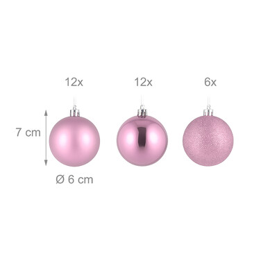 Relaxdays Set of 30 Christmas Baubles