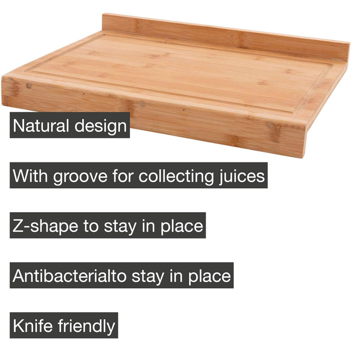 Bamboo Wood Cutting Board Work Surface, Kitchen Accessories for Cutting Bread, Meat, Fruits, and Vegetables, Brown and White, XL Large, 60x40x7 cm