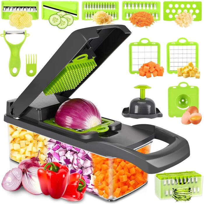 Багатофункціональний овочевий слайсер Lociban 16-в-1: слайсер для овочів, фруктів, картоплі, цибулі