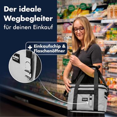 Large Cooler Bag 30L +12h Cooling - Ideal for Shopping, Car & Work - Insulated Bag, Thermos Bag, Lunch Bag & Picnic Bag - Large Cooler Bag - Men's Lunch Bag - Lunch Bag